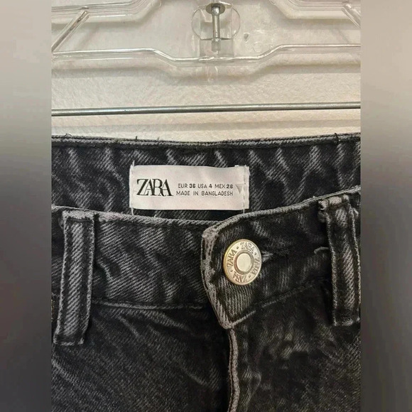 ZARA High Waist washed black straight leg ankle jeans size 4/ 26 Abercrombie - Picture 6 of 9